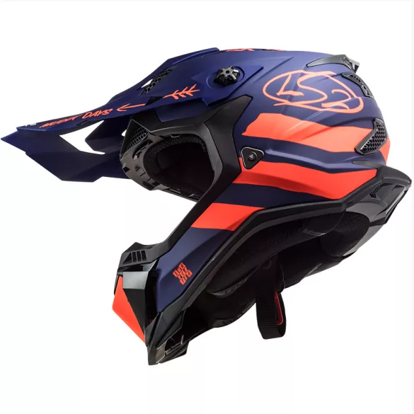 LS2 Subverter bukósisak, kék-fluo narancs matt, L