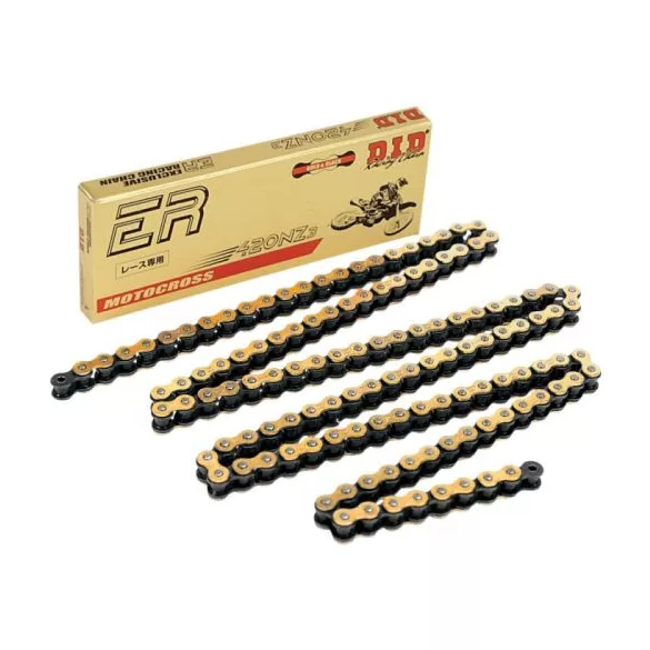 DID MEGHAJTÓLÁNC 420NZ3GB-126 (126 SZEM) O-GYŰRŰ NÉLKÜL ARANY (NYITOTT + PATENTSZEM)