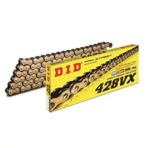 DID MEGHAJTÓLÁNC 428VXGB-122 (122 SZEM) X-RING ARANY (NYITOTT + NITTELŐS SZEM)