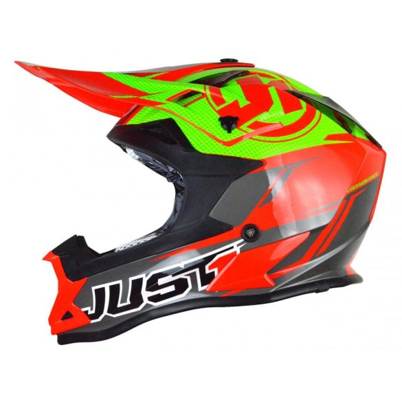 JUST1 J32 Pro Sisak Piros/Lime L méret
