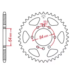   GROSSKOPF  HÁTSÓ lánckerekes ACÉL 4302 40 SUZUKI LTZ 400 '03-'08, KAWASAKI KSF 400 '03-'06 (JTR1826.40)