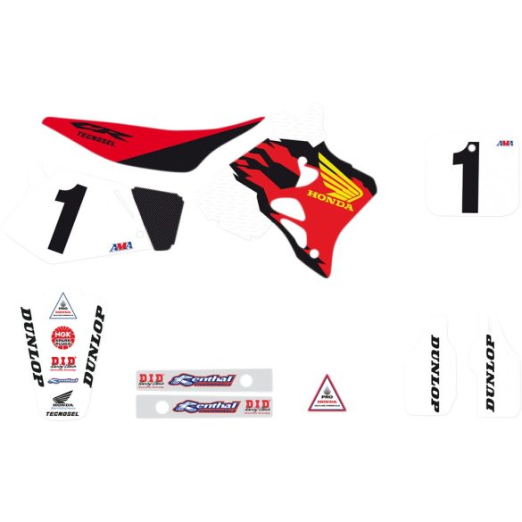 Tecnosel matrica szett, Honda Team USA - CR125 1995-1997/CR250 1995-1996