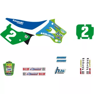   Kawasaki tecnosel matrica szett, team 97" - KX125/KX250 1994 - 1998