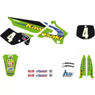   Kawasaki tecnosel matrica szett, team 98" - KX125/KX250 1994 - 1998