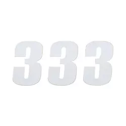 Moose Racing Rajtszám #3, 11.5 cm, fehér