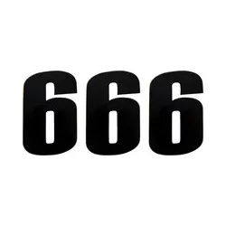 Moose Racing Rajtszám #6, 15 cm, fekete