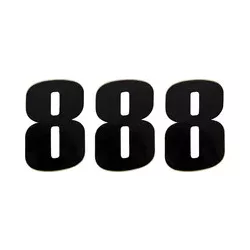 Moose Racing Rajtszám #8, 15 cm, fekete