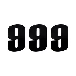 Moose Racing Rajtszám #9, 15 cm, fekete