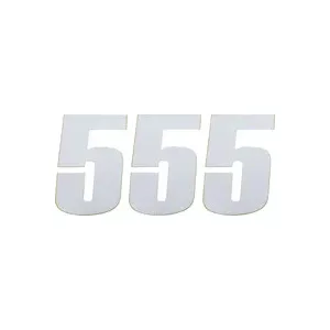 Moose Racing Rajtszám #5, 15 cm, fehér