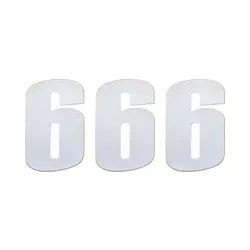 Moose Racing Rajtszám #6, 15 cm, fehér