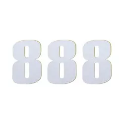 Moose Racing Rajtszám #8, 15 cm, fehér