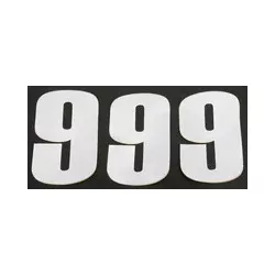 Moose Racing Rajtszám #9, 15 cm, fehér