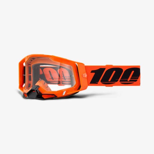 100% Racecraft2 Neon Narancs szemüveg viztiszta lencsével