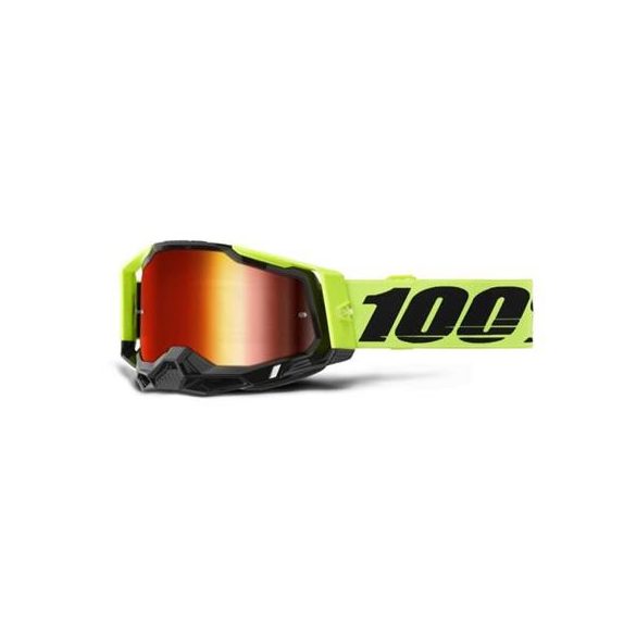 100% Racecraft2 Neon Sárga szemüveg Arany tükrős lencsével