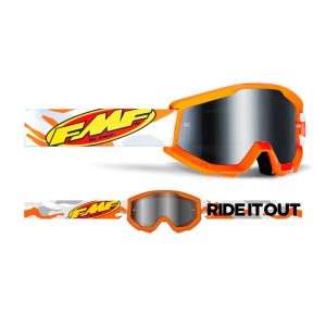 FMF VISION SZEMÜVEG POWERCORE ASSAULT FEHÉR-NARANCS, TÜKRŐS LENCSÉVEL