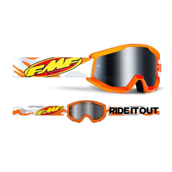 FMF VISION SZEMÜVEG POWERCORE ASSAULT FEHÉR-NARANCS, TÜKRŐS LENCSÉVEL