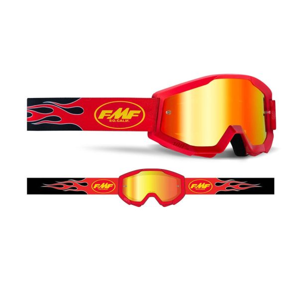 FMF VISION SZEMÜVEG POWERCORE PIROS, TÜKRŐS LENCSÉVEL