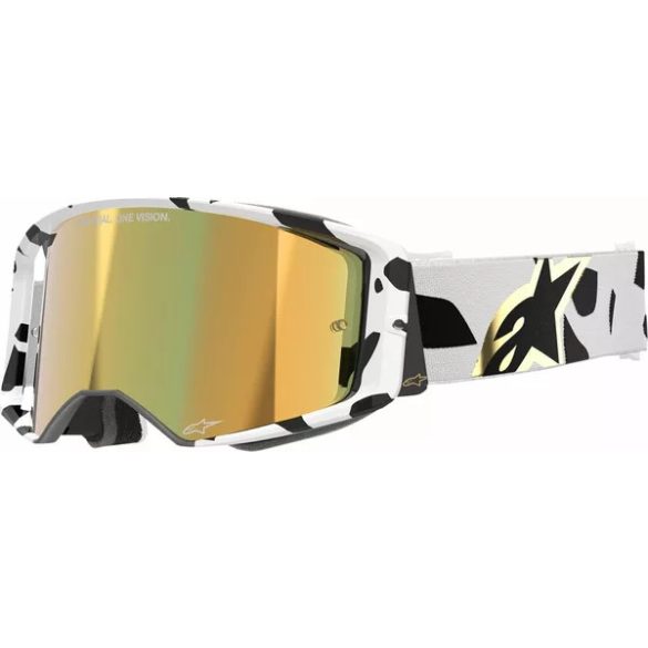 ALPINESTARS SUPERTECH CORP SZEMÜVEG FEHÉR-FEKETE, ARANY TÜKRŐS LENCSÉVEL