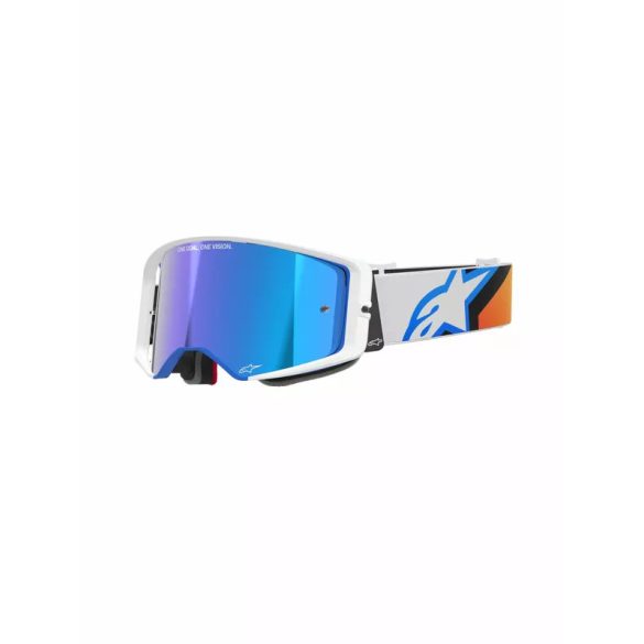 ALPINESTARS SUPERTECH CORP SZEMÜVEG FEHÉR-KÉK-NARANCS, KÉK TÜKRŐS LENCSÉVEL
