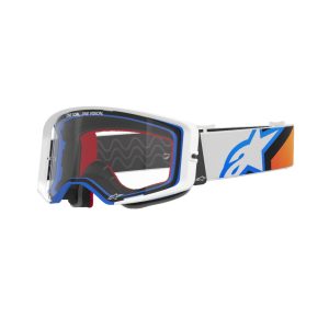 ALPINESTARS SUPERTECH CORP SZEMÜVEG FEHÉR-KÉK-NARANCS, VIZTISZTA LENCSÉVEL