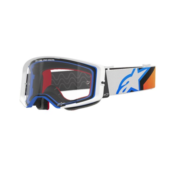 ALPINESTARS SUPERTECH CORP SZEMÜVEG FEHÉR-KÉK-NARANCS, VIZTISZTA LENCSÉVEL