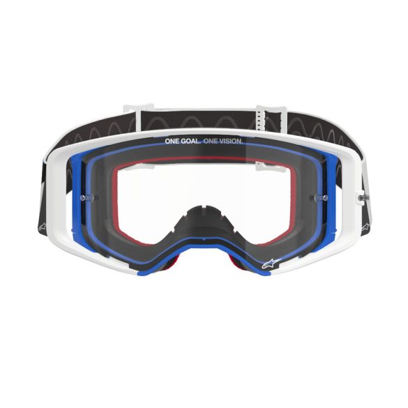 ALPINESTARS SUPERTECH CORP SZEMÜVEG FEHÉR-KÉK-NARANCS, VIZTISZTA LENCSÉVEL