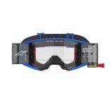 ALPINESTARS SUPERTECH STREAM SZEMÜVEG ROLL-OFF FEKETE-KÉK, VIZTISZTA LENCSÉVEL