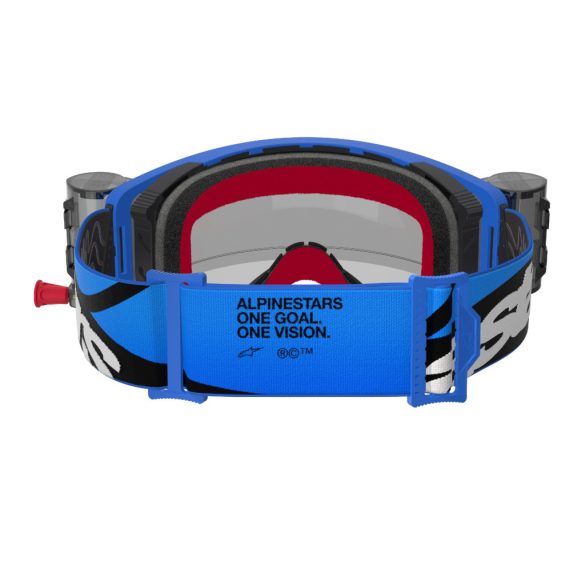 ALPINESTARS SUPERTECH STREAM SZEMÜVEG ROLL-OFF FEKETE-KÉK, VIZTISZTA LENCSÉVEL