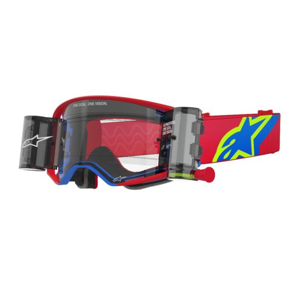 ALPINESTARS SUPERTECH CORP SZEMÜVEG ROLL-OFF FEKETE-PIROS, VIZTISZTA LENCSÉVEL