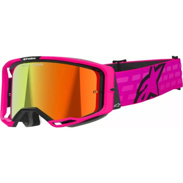ALPINESTARS SZEMÜVEG VISISON 8 CORP PINK ,PIROS TÜKRŐS LENCSÉVEL