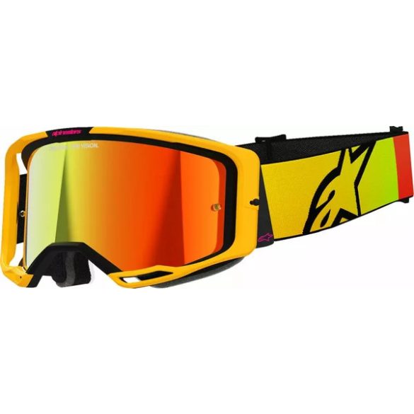 ALPINESTARS SZEMÜVEG VISISON 8 CORP SÁRGA ,PIROS TÜKRŐS LENCSÉVEL