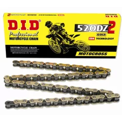   DID MEGHAJTÓLÁNC 520DZ2GB-118 (118 SZEMES) ARANY, O-GYŰRŰ NÉLKÜLI (NYITOTT + PATTINTÓS SZEM)