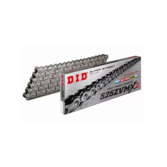 DID 525ZVMX2-122 MEGHAJTÓLÁNC (122 SZEM) X-GYŰRŰS (NYITOTT + NITTELHETŐ LÁNCSZEM)