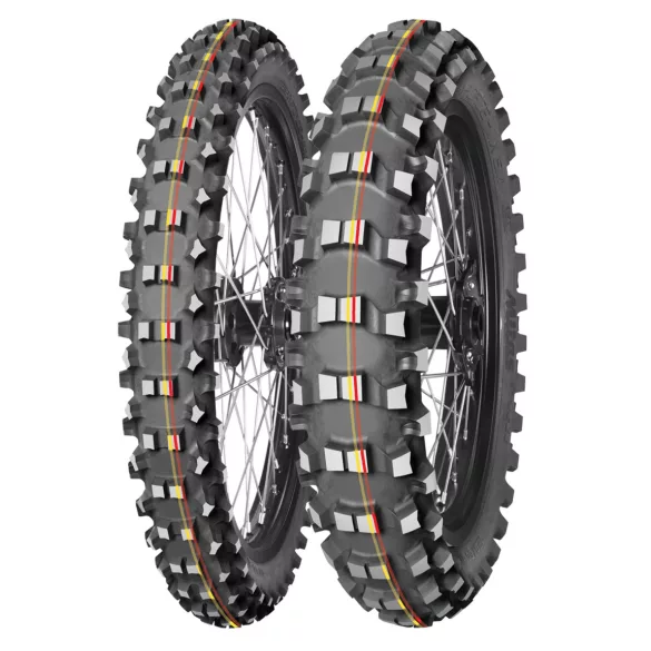 MITAS GUMIABRONCS 70/100-19 TERRA FORCE-MX SM SOFT/MEDIUM 42M (PIROS-SÁRGA CSÍK) TT HÁTSÓ DOT 2025 (DOT:JDDP;XJDP) (460067)