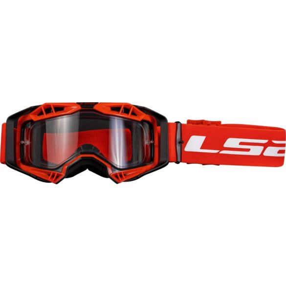 LS2 szemüveg fekete-piros, viztiszta lencsével