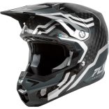 FLY RACING Formula S Carbon Byte bukósisak - Black Carbon/Grey/Silver