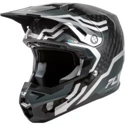   FLY RACING Formula S Carbon Byte bukósisak - Black Carbon/Grey/Silver
