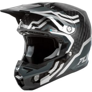 FLY RACING Formula S Carbon Byte bukósisak - Black Carbon/Grey/Silver