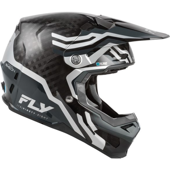 FLY RACING Formula S Carbon Byte bukósisak - Black Carbon/Grey/Silver