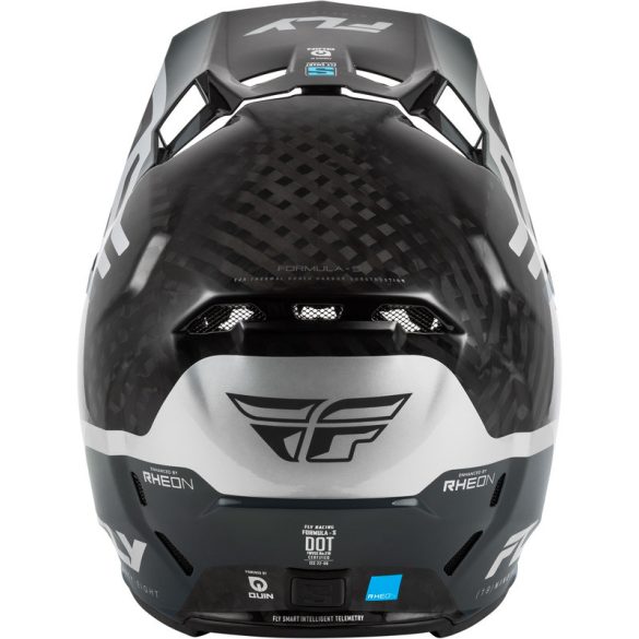 FLY RACING Formula S Carbon Byte bukósisak - Black Carbon/Grey/Silver