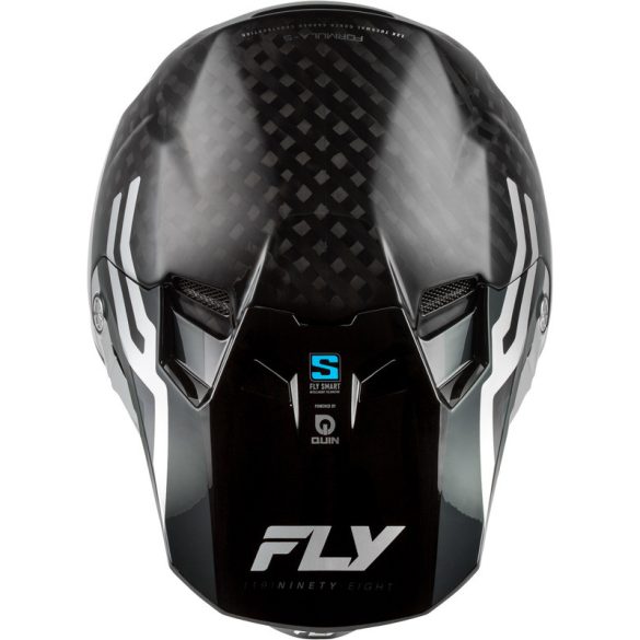 FLY RACING Formula S Carbon Byte bukósisak - Black Carbon/Grey/Silver