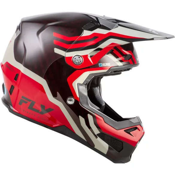 FLY RACING Formula S Carbon Byte bukósisak - Black Carbon/red/grey