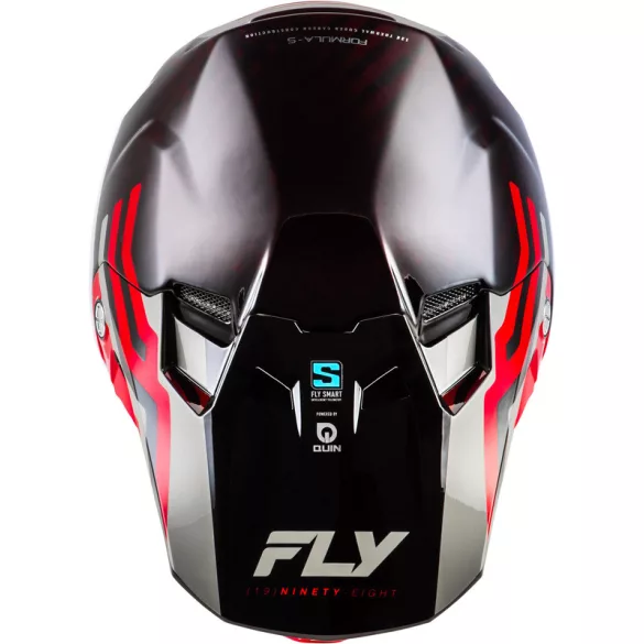 FLY RACING Formula S Carbon Byte bukósisak - Black Carbon/red/grey