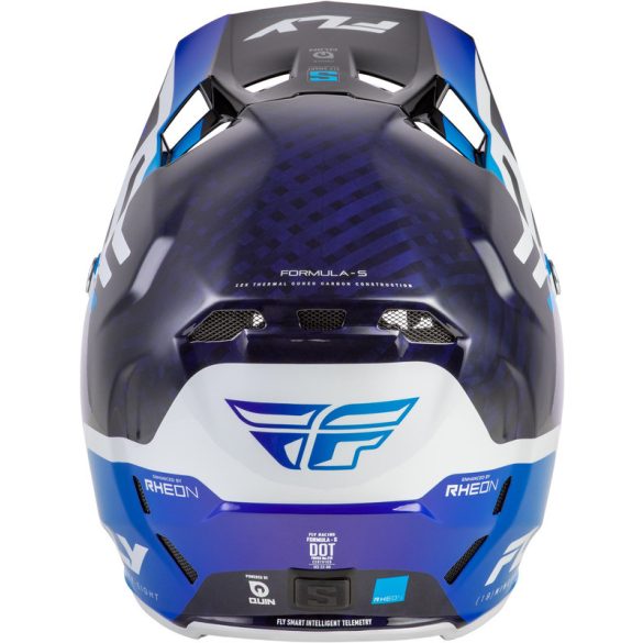 FLY RACING Formula S Carbon Byte bukósisak - Black Carbon/blue/white