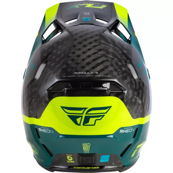 FLY RACING Formula S Carbon Byte bukósisak - Black Carbon/Teal/Lime