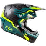 FLY RACING Formula S Carbon Byte bukósisak - Black Carbon/Teal/Lime