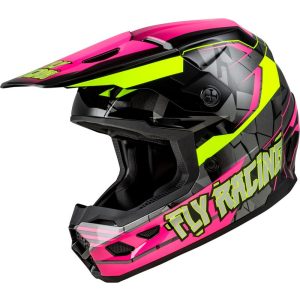 Fly Racing Kinetic Scorched gyerek bukósisak pink-fekete