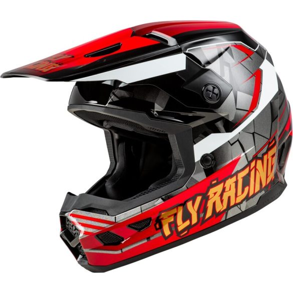 Fly Racing Kinetic Scorched gyerek bukósisak piros-fekete