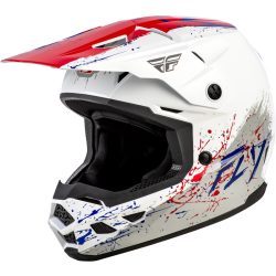 Fly Racing Kinetic Dripgyerek bukósisak piros-fehér-kék