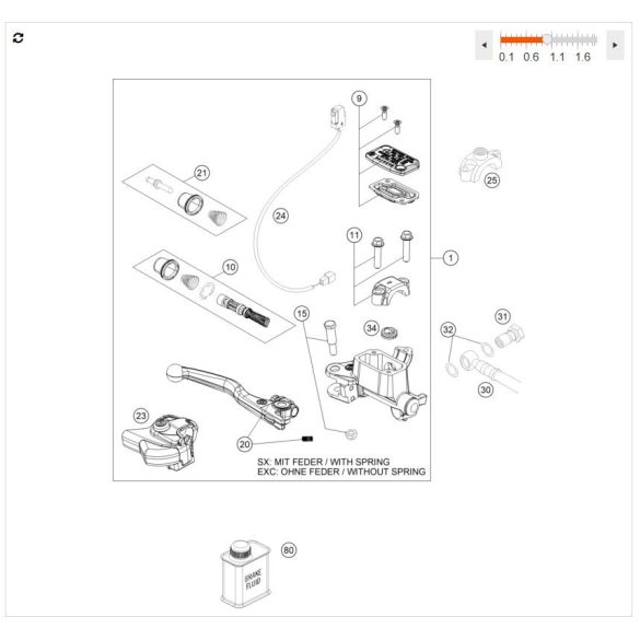 Ktm oem felső kuplungmunkahenger felújító kicsi - 2014-2025